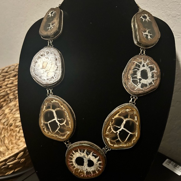 Jewelry - Big bold and beautiful fossil necklace with matching ring